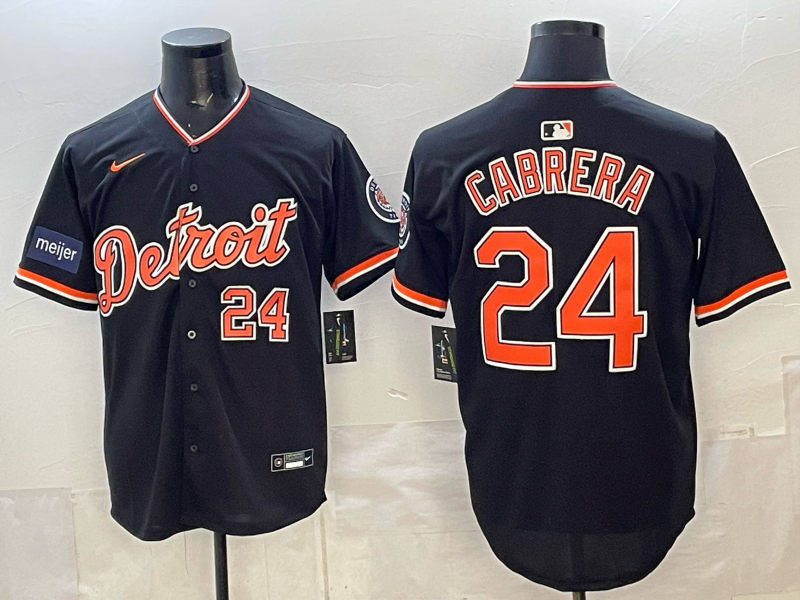 Men Detroit Tigers #24 Cabrera black Game Nike MLB Jersey 2026001